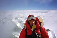 Giuseppe Pompili in vetta all'Everest