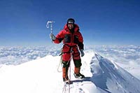 Giuseppe Pompili in vetta al monte McKinley, Alaska