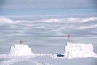 Al campo base del Monte Vinson, Antartide, guardando verso sud