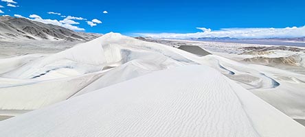 La grande duna bianca nei pressi del campo de piedra pomiz