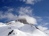 La cima del Mittagskogel tra le nubi