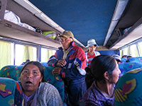 L'interno del bus Tupiza-Uyuni