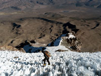 Adriano sui penitentes del Sajama