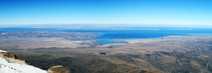 Il lago Titicaca dall'Illampu