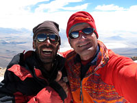 Felipe e Giuseppe in vetta al Licancabur