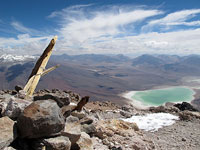 La vetta del Licancabur e la laguna verde