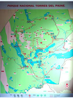 Mappa del giro intorno alle Torri del Paine