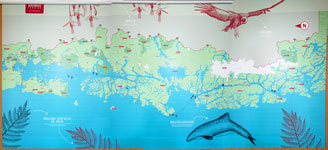 Mappa della Navimag della navigazione tra i fiordi della Patagonia cilena da Puerto Montt a Puerto Natales