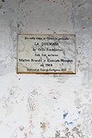 Lapide a ricordo del film 'La Quemada' di Gillo Pontecorvo a Cartagena