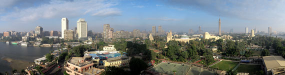 Panoramica del Cairo dall'isola di Gezira
