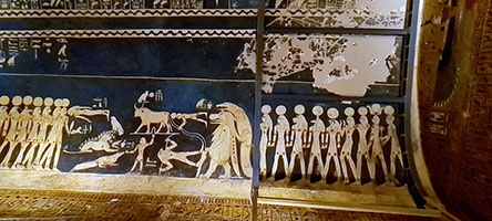 Valle dei re, tomba di Seti I, soffitto dipinto con un dio ippopotamo