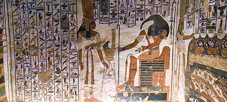 Valle delle regine, scena con Mat e Thot nella tomba di Nefertari