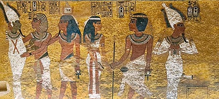 Valle dei re, scena nell'anticamera della tomba di TutanKhamen