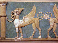 Bassorilievo di grifone del palazzo di Cnosso al museo archeologico di Heraklion