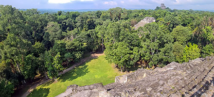 Salendo una piramide a Tikal