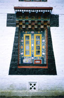 Gangtok, finestra del monastero di Enchey