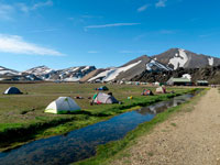 Il campeggio di Landmannalaugar