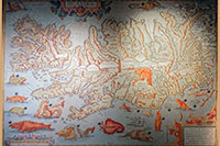 Antica mappa dell'Islanda al museo delle balene di Husavik 