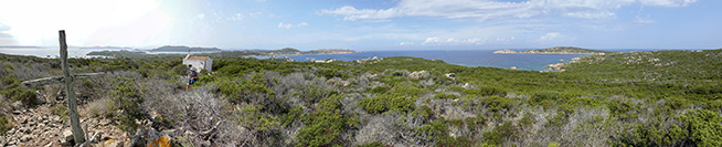 Panorama a 180° verso nord dalla chiesetta dell'isola Santa Maria