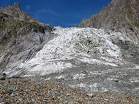 Il fronte del ghiacciaio del Dôme