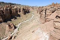 Strada sul fondo del canyon di Charyn