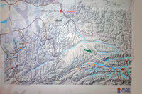 Mappa dell'avvicinamento al Khan Tengri
