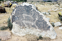 Petroglifo (cervidi?) a Cholpon Ata sul lago di Issyk Kul