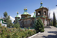 Fronte della chiesa ortodossa lignea di Karakol