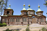 Retro della chiesa ortodossa lignea di Karakol