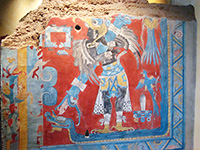 Affresco azteco al museo archeologico di Città del Messico