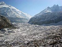 Il ghiacciaio nella valle del Myagdi Khola