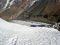 Il campo base dall'alto