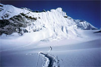 Il pianoro glaciale sommitale dell'Island Peak (Imja Tse, 6189 m)