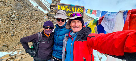 Giuseppe, Matteo e Davide al Kang la, 5320 m