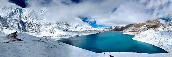 Panorama sul lago Tilicho, 4920 m