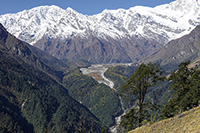 Il ghiacciaio che scende a est dall'Himal Chuli