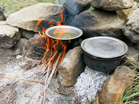 Preparazione del thè al campo di Namla