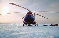 L'elicottero russo da trasporto Mi-8 in servizio alla base Borneo