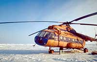 L'elicottero russo da trasporto Mi-8 in servizio alla base Borneo