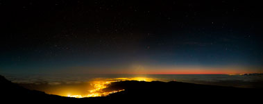 Panoramica notturna di Tenerife dal Teide