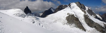 Panorama del Piz Bernina da nord