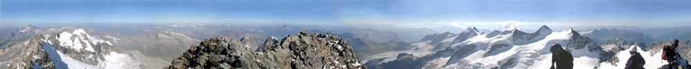 Panorama a 360° dalla vetta dal Bernina - 4050 m
