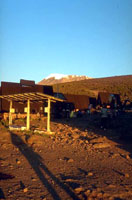Il rifugio Horombo all'alba