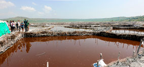 Vasca di essiccazione del sale a Katwe (QENP)
