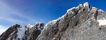 La cima Alexandra, 5091 m, e la sua cresta