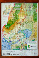 Mappa turistica dei dintorni di Kasese 