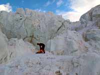 Adriano sale il ghiacciaio del Gasherbrum