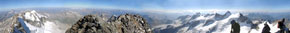 Panorama a 360° dalla vetta del Bernina