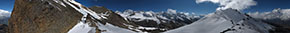 Panorama a 360° dal Kang La a 5100 m sull'Annapurna