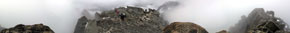 Panorama a 360° dalla punta Batian del Mt Kenya